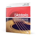 Daddario  EJ17 Phosphor Bronze Acoustic Guitar Strings, Medium, 13-56