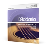 Daddario  EJ26 Phosphor Bronze Acoustic Guitar Strings, Custom Light, 11-52
