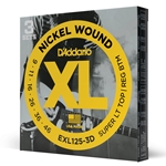 Daddario  EXL125-3D Nickel Wound Electric Guitar Strings, Super Light Top/Regular Bottom, 09-46, 3 Sets