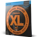 Daddario  EXL160-5 5-String Nickel Wound Bass Guitar Strings, Medium, 50-135, Long Scale