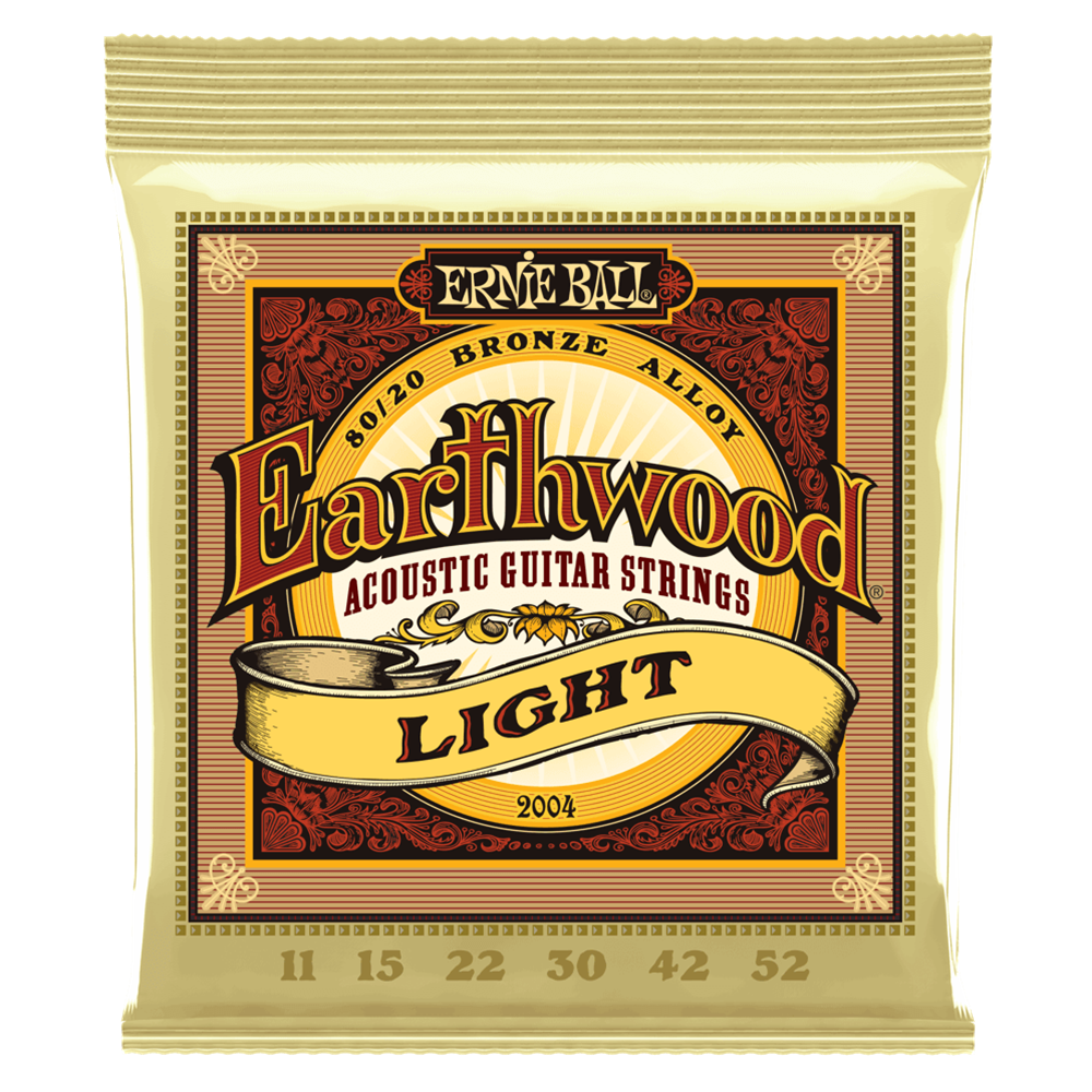 Ernie Ball P02004 Light Earthwood 80/20 Bronze Acoustic Guitar Strings 11-52 Gauge
