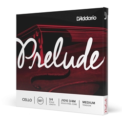Daddario J101034M D'Addario Prelude Cello String Set, 3/4 Scale, Medium Tension