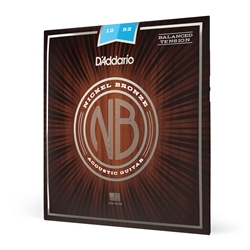 Daddario  NB1252BT Nickel Bronze Acoustic Guitar Strings, Balanced Tension Light, 12-52