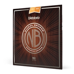 Daddario NB1256 NB1253 Nickel Bronze Acoustic Guitar Strings, Light Top / Med Bottom, 12-56